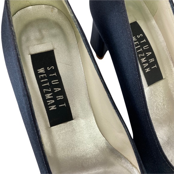 Stuart Weitzman Pumps Shoes  size 6.5 Block heels Black Career Work Shoes - Picture 3 of 8